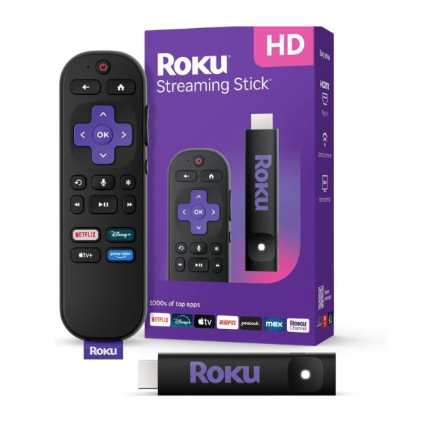 [SH4004] Dispositivo de Transmisión Roku Stick HD 2025 con Control por Voz ROKU-3840RW - Negro
