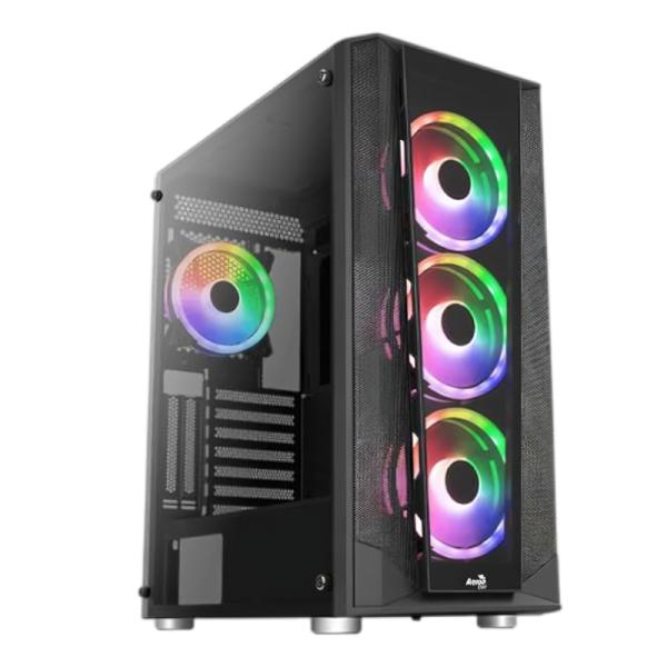 [CP3203] Case Frgb Aerocool PRISM-G-BK-V2 Mid Tower Ventiladores 4 de 120MM con Vidrio Vidrio Lateral y Frontal Accm-pb29043.11 - Negro