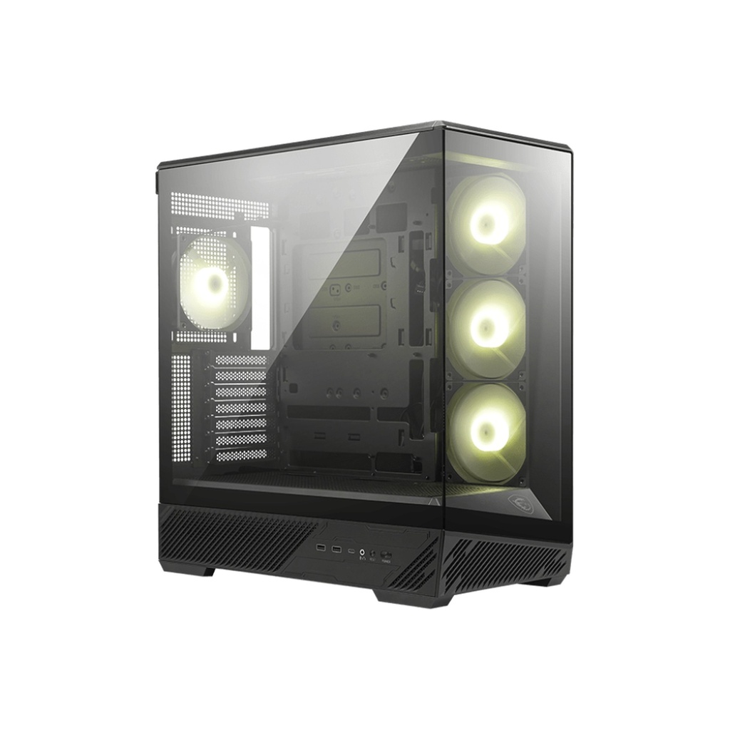 Case RGB Msi Mag Pano 130R Pz Mid Tower Ventiladores 4 de 120MM con Panel Lateral y Frontal 306-7G32R14-HH9 - Negro