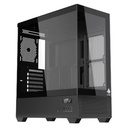 Case Eagle Warrior Cg01tzra001c Mid Tower Sin Ventilacion Incluida con Vidrio Templado Frontal y Lateral Sin Fuente con Pantalla Digital - Negro