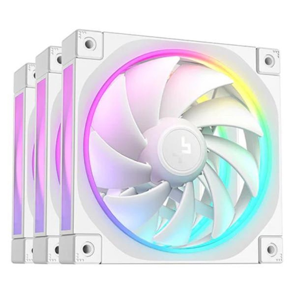 [CP1032] Abanico Argb Deepcool FL12 3IN1 Wh 120MM 4 Pin Pwm+ 3 Pin Argb R-FL12-WHAPN3-G - Blanco