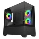 Case RGB Cooler Master Elite 490 Mini Tower Ventiladores 3 de 120MM con Vidrio Frontal y Lateral E490-KHNN-S00 - Negro