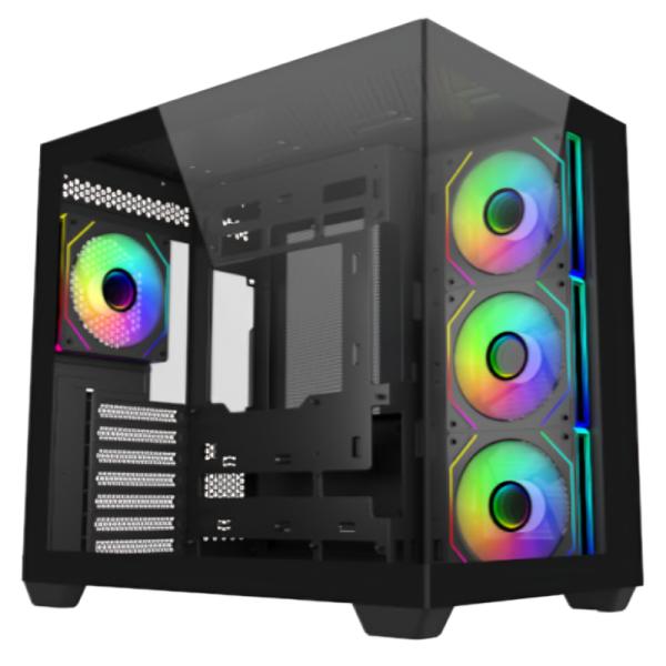 [CP3217] Case RGB Cooler Master Elite 681 Mid Tower Ventiladores 4 de 120MM con Vidrio Frontal y Lateral E681-KHNN-S00 - Negro