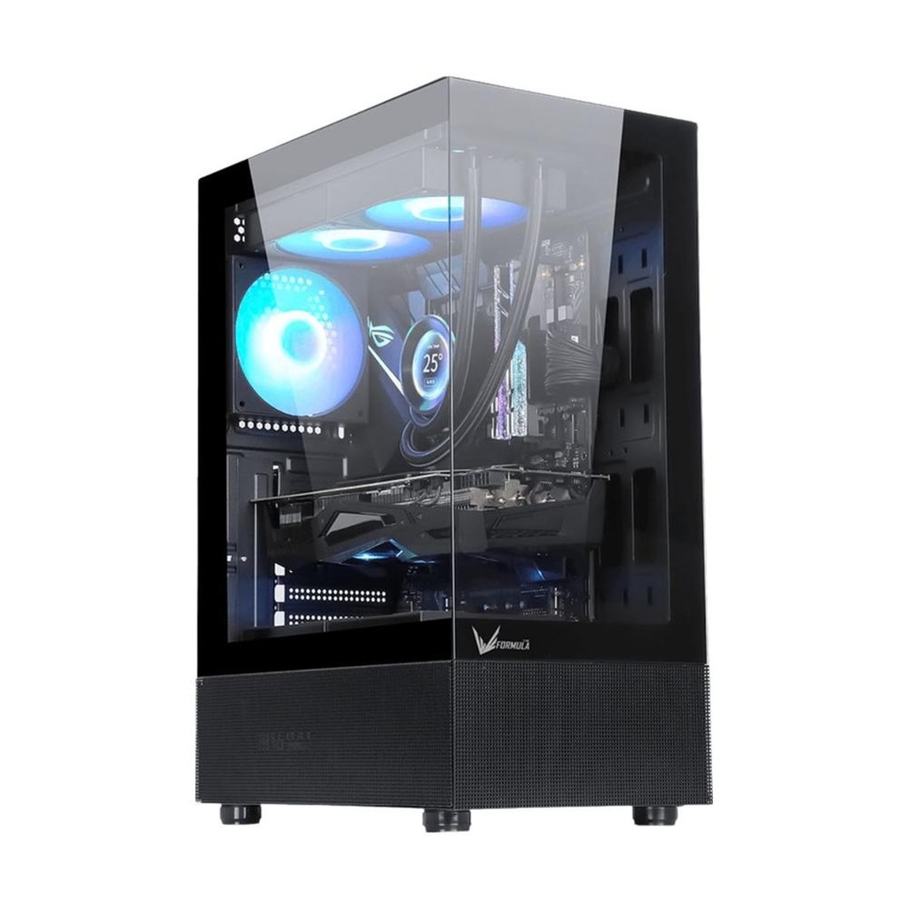 [CP3228] Case RGB Formula V Line Crystal Z1+ Black Ar Mid Tower Ventiladores 3 de 120MM con Vidrio Frontal y Lateral 4711401663171 - Negro
