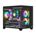 Case Argb Formula V Line Crystal Z9ML Floe Black Mid Tower Ventiladores 6 de 120MM con Vidrio Lateral y Frontal 4711401660910 - Negro