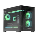 Case Argb Formula V Line Crystal U2M Floe Black Mid Tower Ventiladores 3 de 120 Mm con Vidrio Lateral y Frontal 4711401663843 - Negro