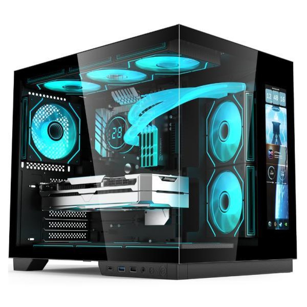 [CP3243] Case Eagle Warrior Cg01yjra001c Mid Tower Sin Ventilacion Incluida con Vidrio Templado Sin Fuente de Poder con Pantalla de 11.8" - Negro