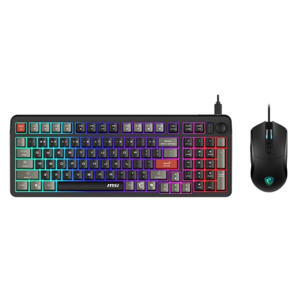 [PF3060] Teclado y Mouse Gaming RGB Msi Forge GK110 Combo Us Alámbrico USB Inglés S11-04USS02-HH9 - Negro