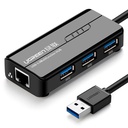 Hub Ugreen 5 en 1 Puertos USB 3.0 / Gigabit Ethernet 20265 - Negro