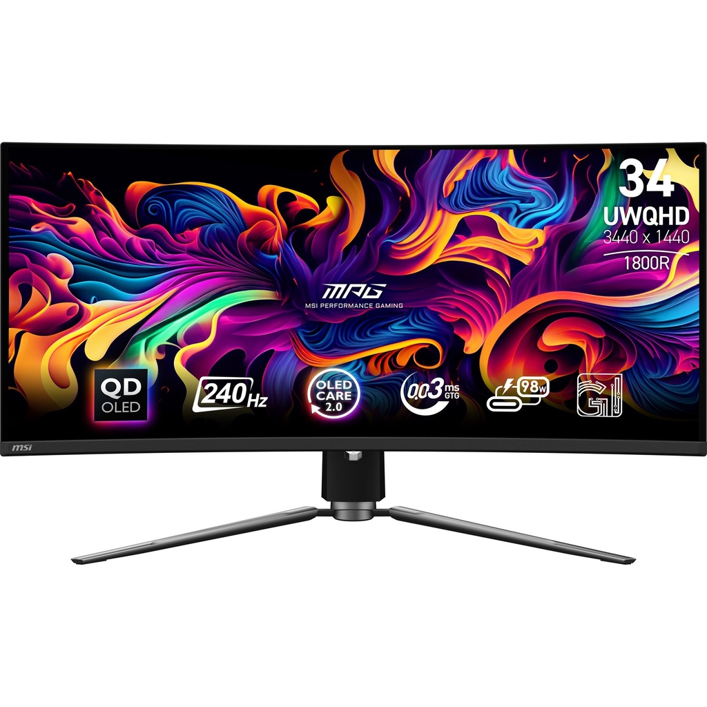[DV1127] Monitor Gaming Msi Mpg 341CQPX QD-OLED 34.18" Curva 1800R 3440X1440 240HZ QD-OLED G-SYNC Displayport / HDMI / USB-C 9S6-3DD04T-014 - Negro