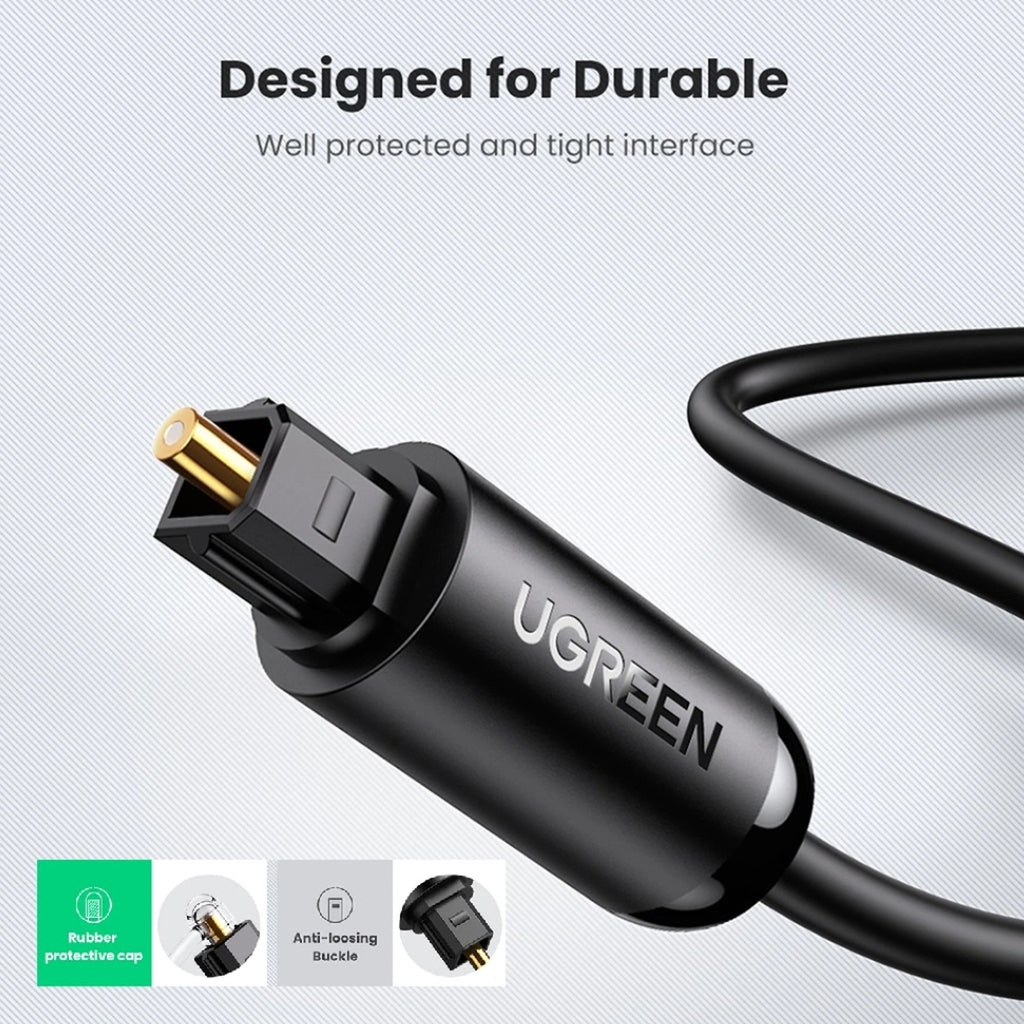 [AC3174] Cable Ugreen AV122 Optico Toslink Audio 1.5m 70891 - Negro