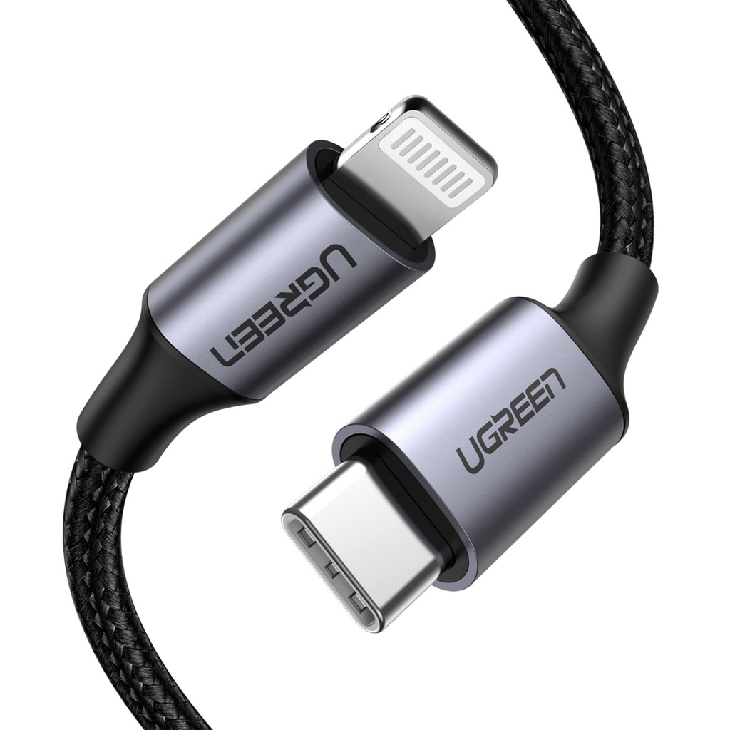 [AC3191] Cable Ugreen US304 USB-C a Lightning Pd 3A 1M 60759 - Negro