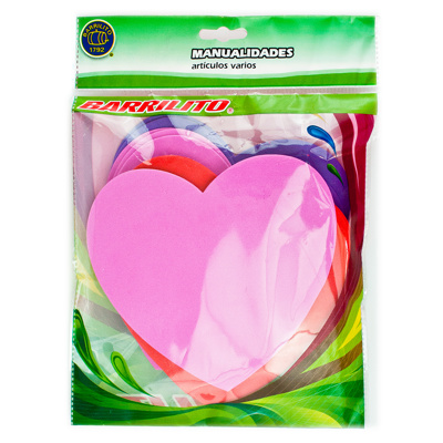 [BA00380] Barrilito Calcomania Corazon Foamy FS006 15x14 Cm 10 Pz
