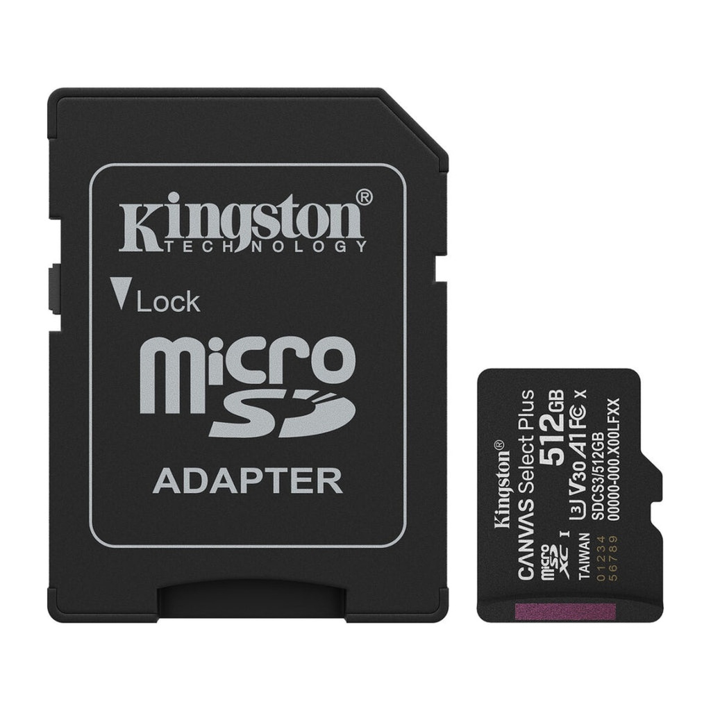 [AM6041] Memoria Micro Sd 512GB Kingston Clase 10 UHS-I U3 150 Mb/s para Dispositivos y Camaras Android Sdcs3/512gb - Negro