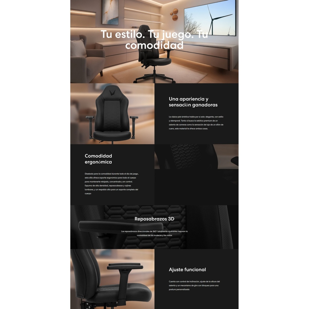 [HO3081] Silla Gaming Formula V Line VC3 Lite Racer Pu 4711401665205 - Negro