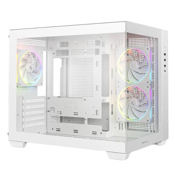 Case Deepcool CG330 3F Wh Mid Tower Ventiladores 3 de 120MM con Panel Frontal y Lateral R-CG330-WHNGM3-G - Blanco