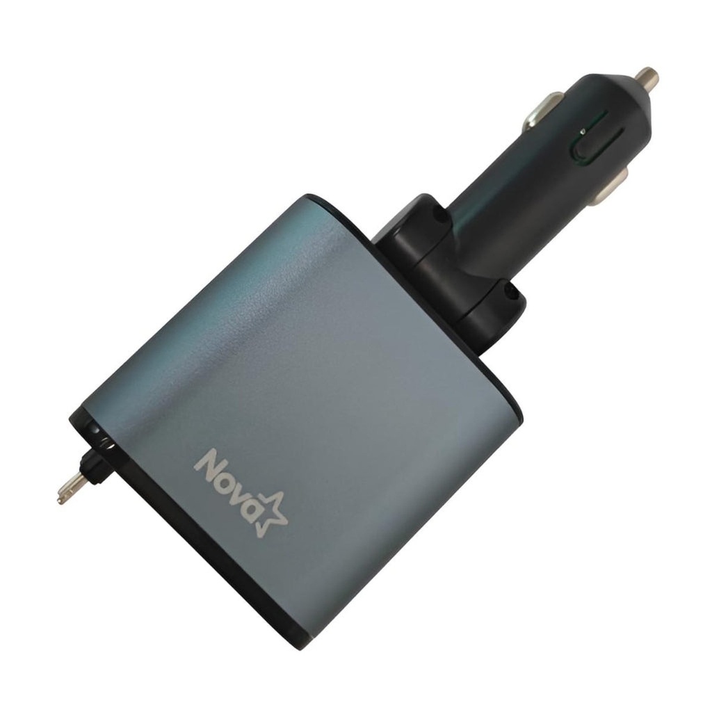 [AC13015] Cargador Carro Nova Retráctil 120W USB-C / Lightning / USB-A PA065EBC001C