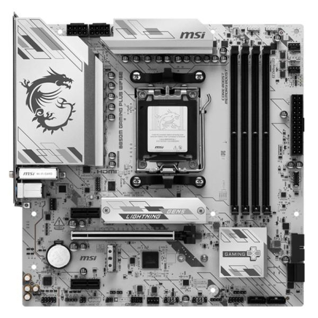 [CP8194] Tarjeta Madre Msi B850M Gaming Plus WIFI6E AM5 MICRO-ATX DDR5 911-7E81-001 - Blanco