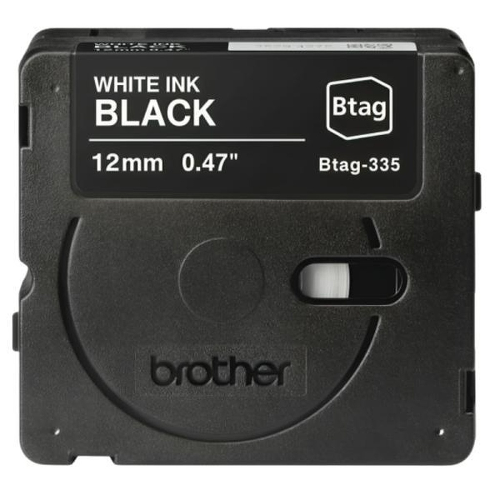 [IM1070] Cinta Etiquetado Brother P-TOUCH Blanco Sobre Negro 12mm