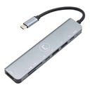 Hub Unno Tekno HB1107SV 7 en 1 USB-C Plateado