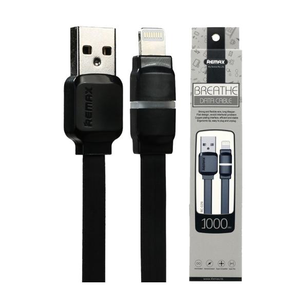[6954851253259] CABLE USB LIGHTNING RC-029I BREATHE REMAX - NEGRO