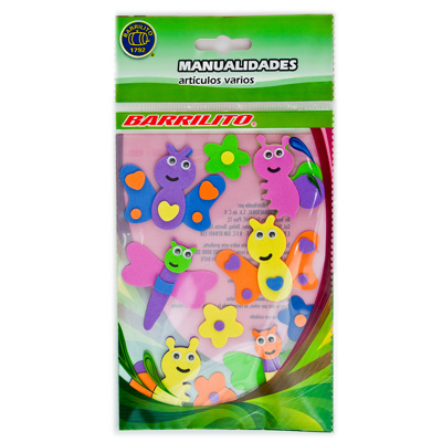 [BA00386] Barrilito Calcomania Foamy Mariposas Flores FS008