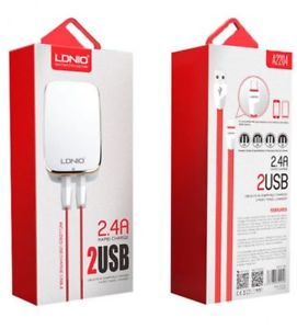 Cargador LDNIO A2204 Tipo C Blanco Cubo 2 en 1