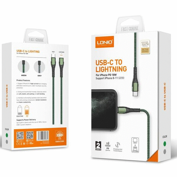 [6933138690840] Cable Lightning LC111 Ldnio - C-i Negro