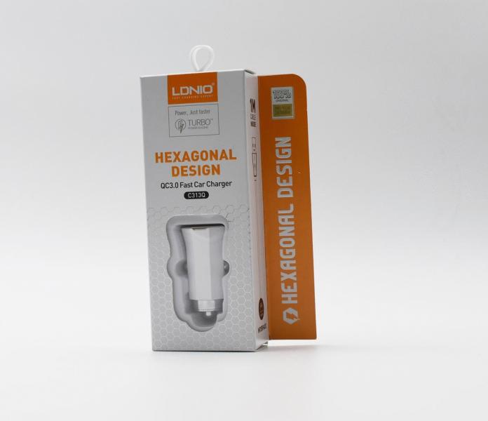 [6933138700709] Cargador Carro C313Q Ldnio - Lighthing Blanco