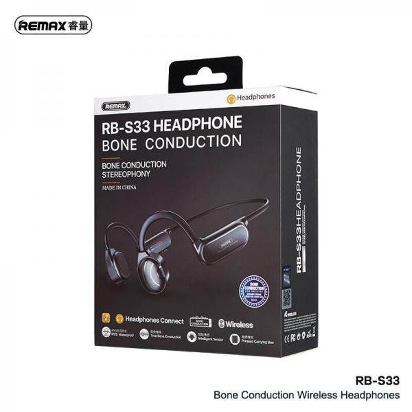 [6954851240082] Audifonos Manos Libres Bluetooth RB-S33 Remax - Negro