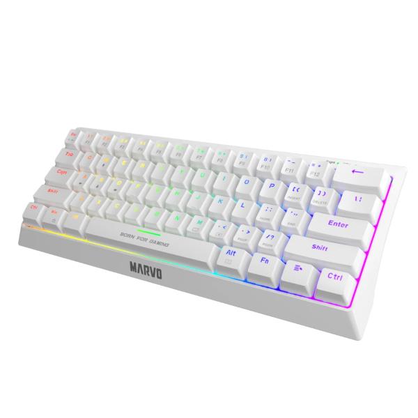 [6932391925249] Teclado Linea PRO Gaming KG962WH Marvo - Blanco