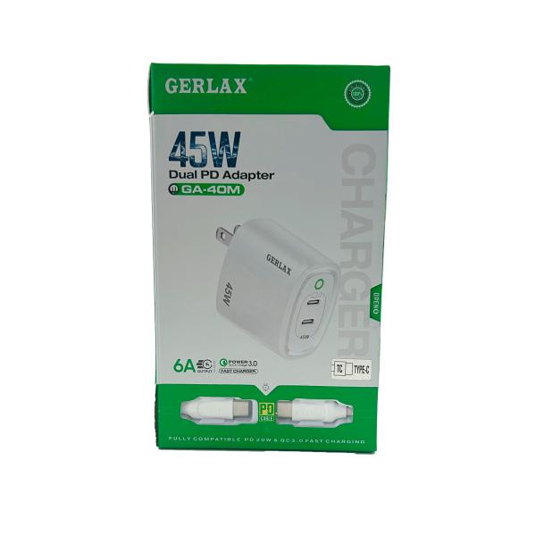 [6975011271715] Cargador Gerlax GA-40M USB Tipo C Blanco
