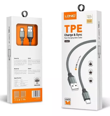 [6933138690767] LDNIO Cable USB Tipo C LS441 1m Negro