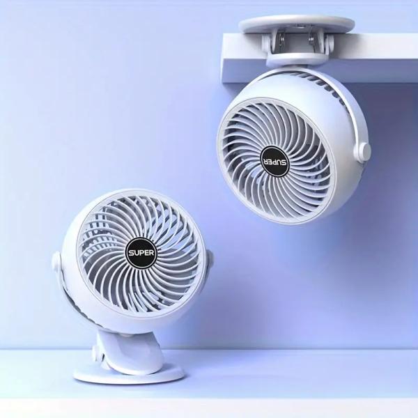 Ventilador FZM-03 Yookie Escritorio Clip Blanco Negro 3 Velocidades