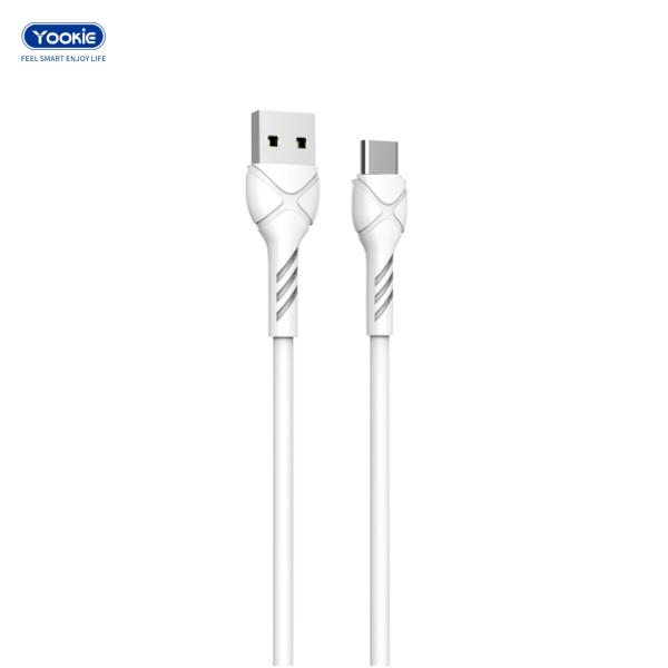 [CBCT0035] Cable USB Micro B Yookie EC01 Blanco - Carga Rápida 3.1A