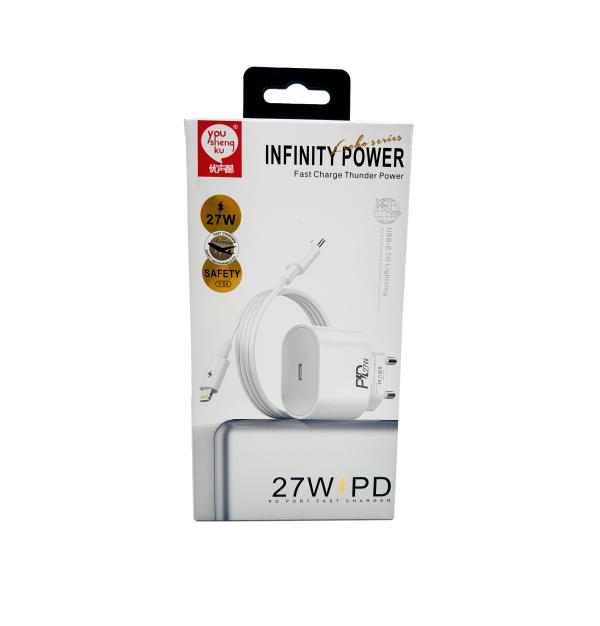 [6972724627365] Cargador Youshengku Y-54 Blanco Tipo C Usb Carga Rapida