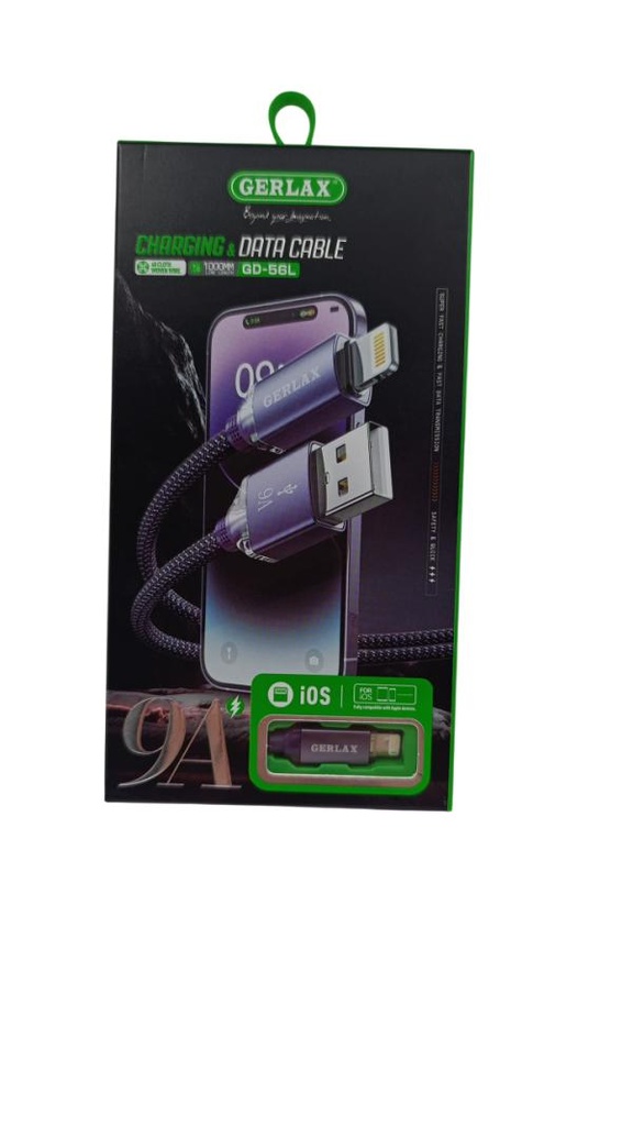 [6975011272095] Gerlax Cable Usb Lightning Gd-56l 1M Gris
