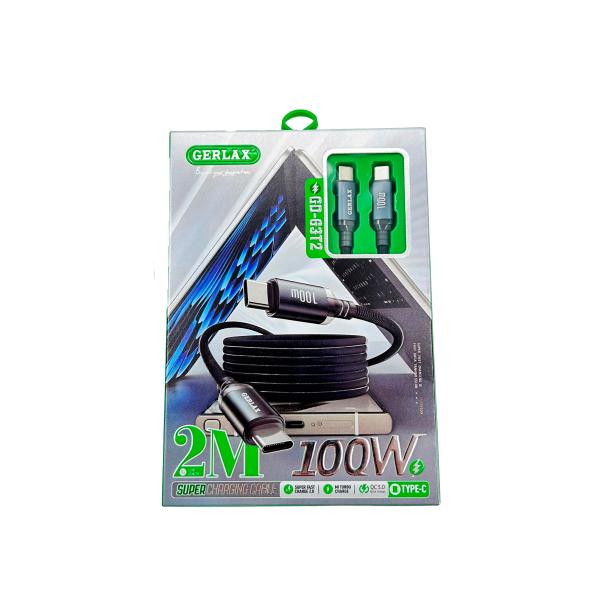[CBCT0081] Cable Lightning Gerlax GD-63L2 2M PD100W Carga Rapida Negro