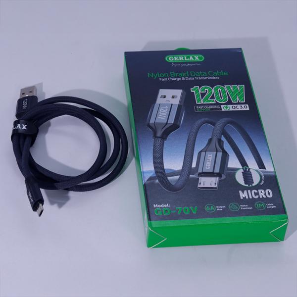 Cable USB C Gerlax GD-70PT 1M Gris Carga PD 66W