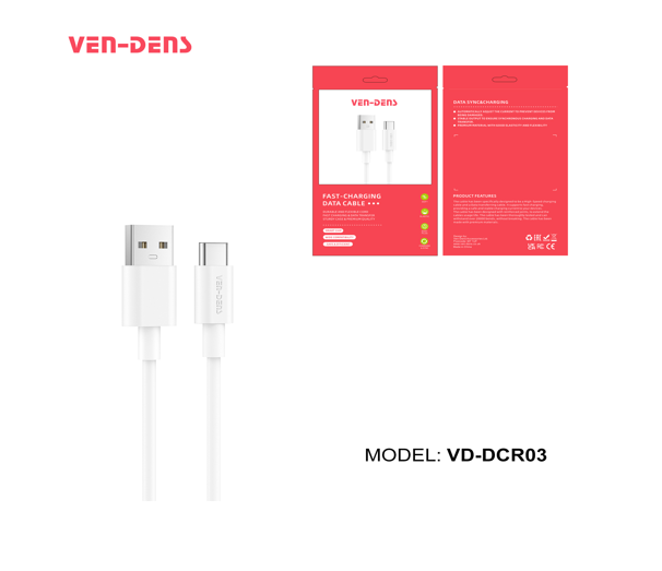 [CBCT0122] Cable USB Tipo C Vd-Dcr03 Ven-Dens 1 M Negro