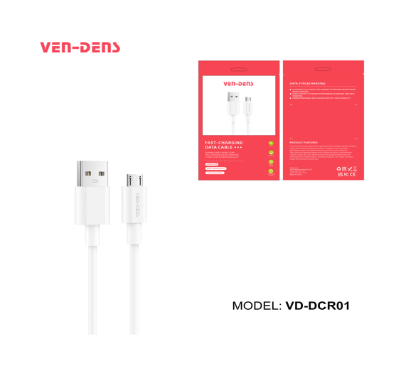 [CBCM0068] Cable USB Micro B Vd-Dcr01 Ven-Dens 1 M Negro
