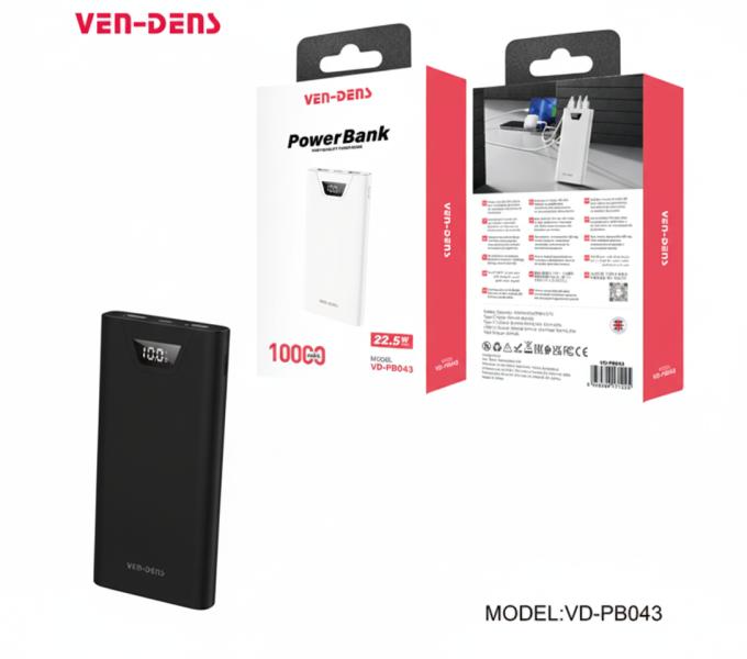[BBE0137] Bateria Ven Dens 10000mAh Carga Rápida Blanco VD-PB043