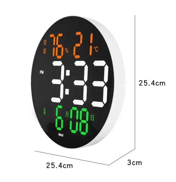 [R0095] Reloj Pared 3853L Naranja Grande 10" LED Control Remoto