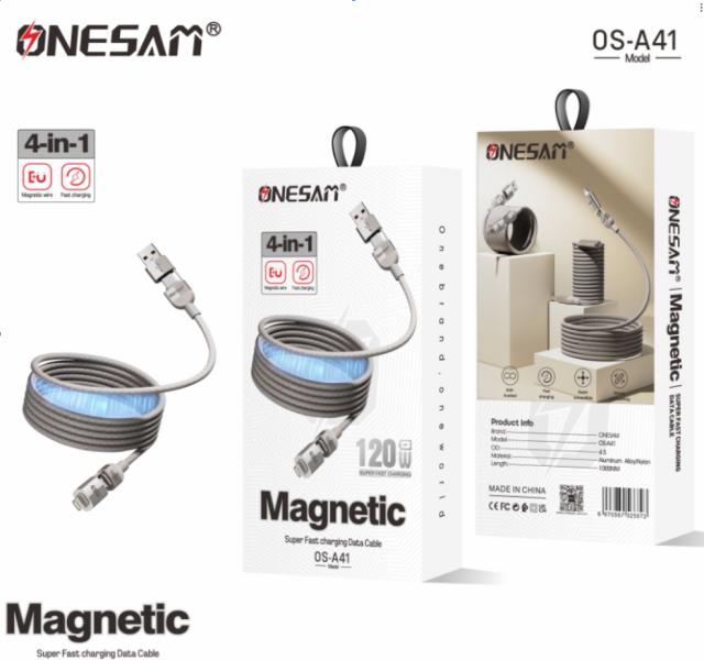 [6970567325072] Onesam Cable Multiplataforma Os-A41 Gris Magnético