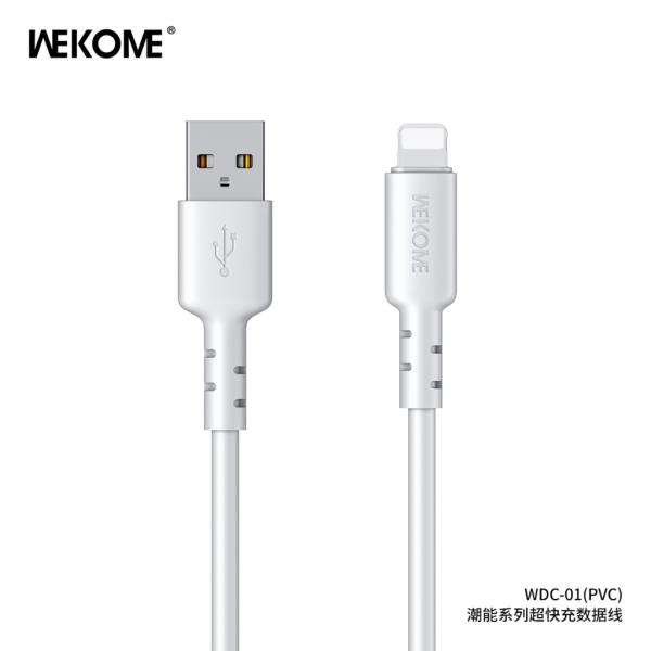 [KT-13935] Cable Wekome Lightning Wdc-01 Blanco Carga Segura 1 Metro