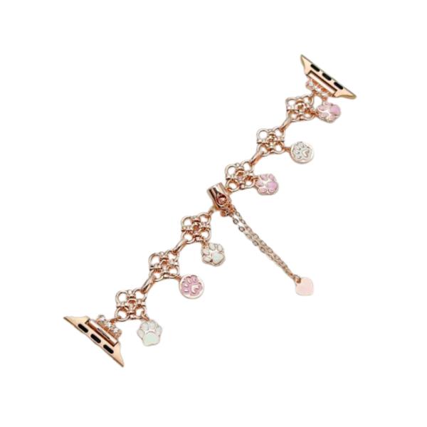 [KT-13764] Universal Banda Diseño Huellitas Oro Rosa 38/41 Mm