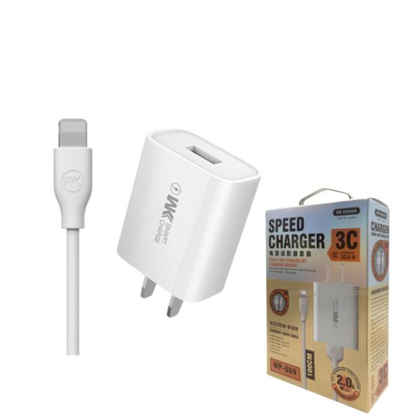 [KT-12659] Wekome Cargador Completo USB Lightning Wp-u69 Blanco