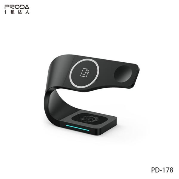[KT-12513] Proda Cargador Inalámbrico 4 En 1 Pd-178 Negro