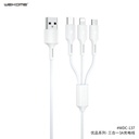 Wekome Cable 3 En 1 Lightning, Tipo C, Micro B WDC-137TH Blanco