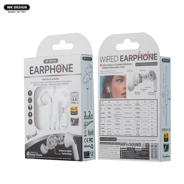 [KT-11874] Wekome Audífonos Lightning Y31 Escucha Música Calidad Sonido